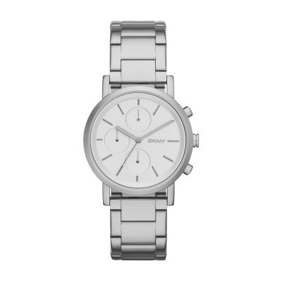 DKNY SOHO SILVER-TONE CHRONO WATCH