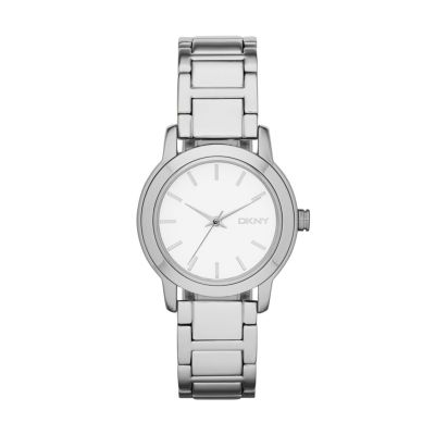 DKNY TOMPKINS SILVER-TONE STAINLESS STEEL WATCH