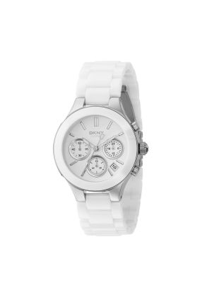 DKNY CHAMBERS WHITE CERAMIC CHRONOGRAPH WATCH