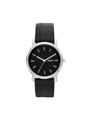 DKNY SOHO BLACK EMBOSSED LEATHER WATCH