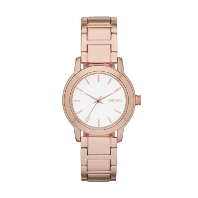 DKNY TOMPKINS ROSE GOLD-TONE WATCH
