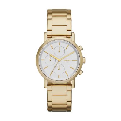 DKNY SOHO GOLD-TONE CHRONO WATCH