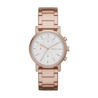 DKNY SOHO ROSE GOLD-TONE CHRONO WATCH